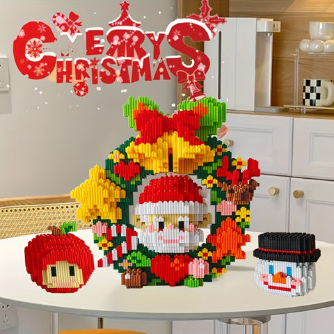 3122pcs Father Christmas Wreath Building Blocks Set