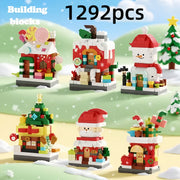 1292pcs Extra Large Building Blocks Set for Christmas Display, Winter Houses, Collector's Display