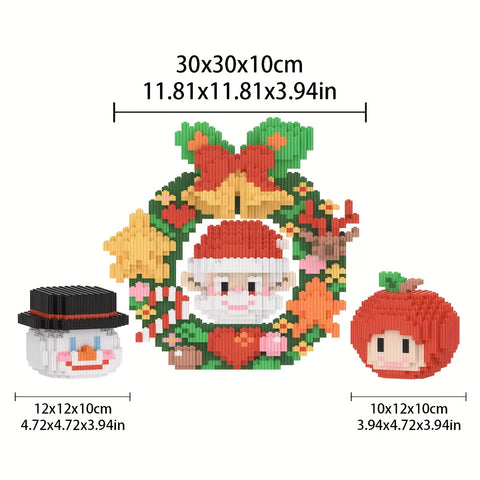 3122pcs Father Christmas Wreath Building Blocks Set