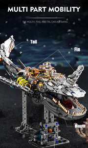 Technical Mechanical Whale Sea Life Animal World Assembly Building Blocks Bricks Set With Light