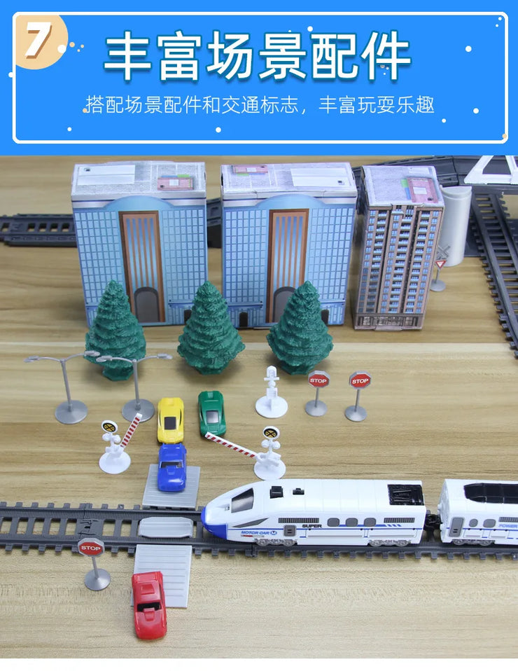 Electric High-Speed Railway Set – Harmony Train Model with DIY Tracks for Kids