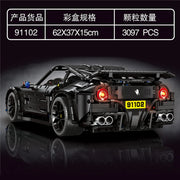 MOC 91102 Creative F12 Super Sport Black Racing Car Model RSR 3097 Pcs