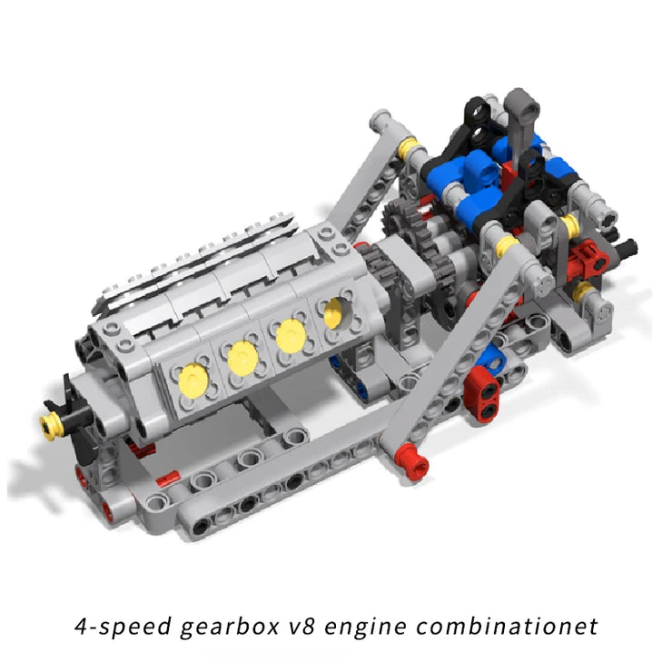 MOC DIY Electric Motor & Gearbox Kit – Technical Building Blocks for Mechanical Models
