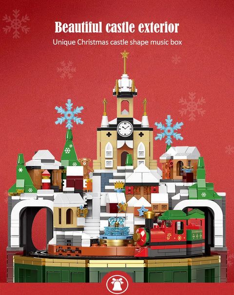 1455 Pcs City Christmas House House Building Blocks Friends Music Box Castle Train Santa Claus Tree Bricks Toys For Kids Gifts