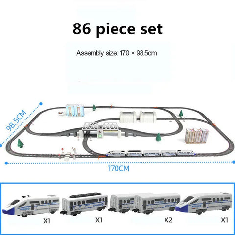 Electric High-Speed Railway Set – Harmony Train Model with DIY Tracks for Kids