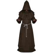 Cosplay Plague Doctor  Costume Medieval Hooded Robe Steampunk Terror Mask Hat Adult Halloween Party Role Play Size S-XL