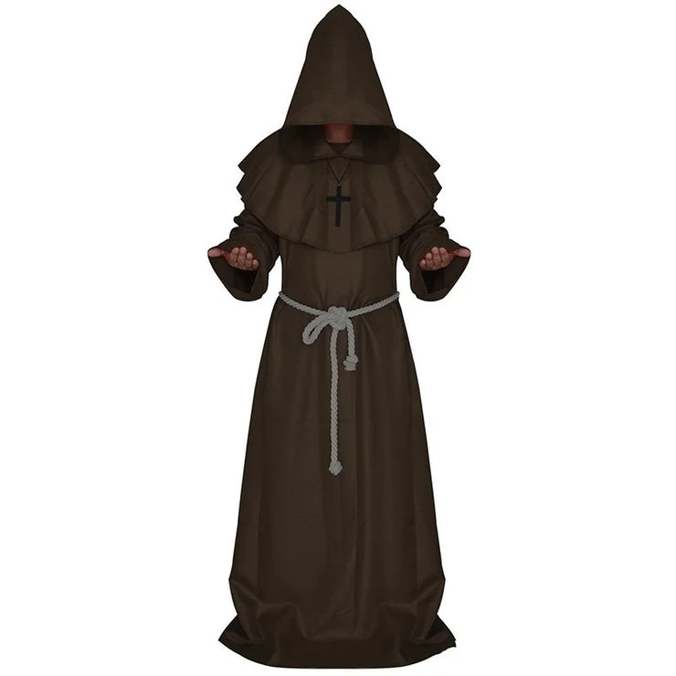 Cosplay Plague Doctor  Costume Medieval Hooded Robe Steampunk Terror Mask Hat Adult Halloween Party Role Play Size S-XL