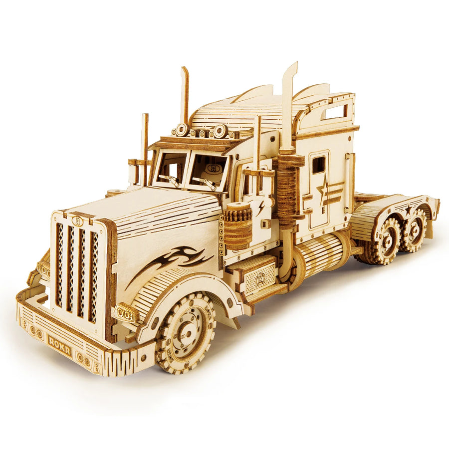 Robotime ROKR 3D Puzzle – Movable Steam Train, Car & Jeep Wooden Model Assembly Kit for Children and Adults