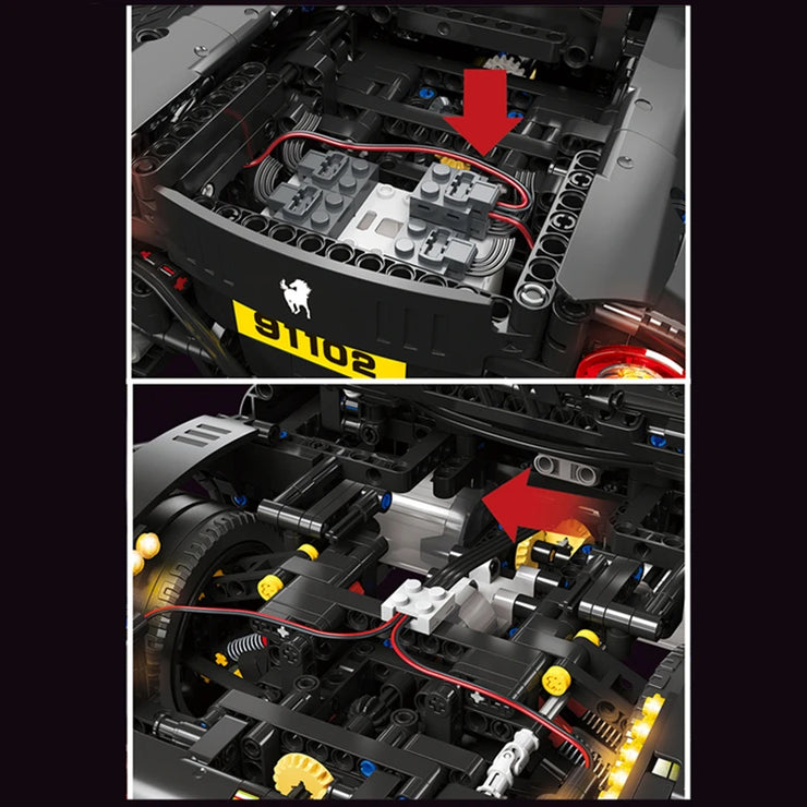 MOC 91102 Creative F12 Super Sport Black Racing Car Model RSR 3097 Pcs