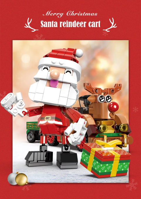 1455 Pcs City Christmas House House Building Blocks Friends Music Box Castle Train Santa Claus Tree Bricks Toys For Kids Gifts