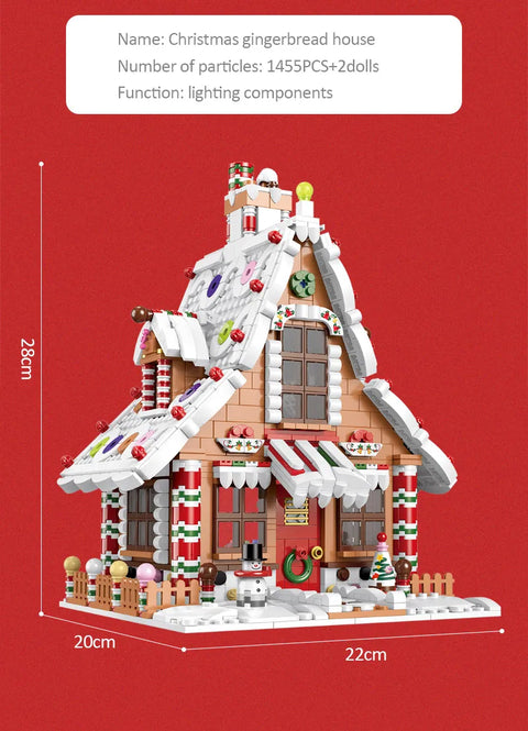 1455 Pcs City Christmas House House Building Blocks Friends Music Box Castle Train Santa Claus Tree Bricks Toys For Kids Gifts