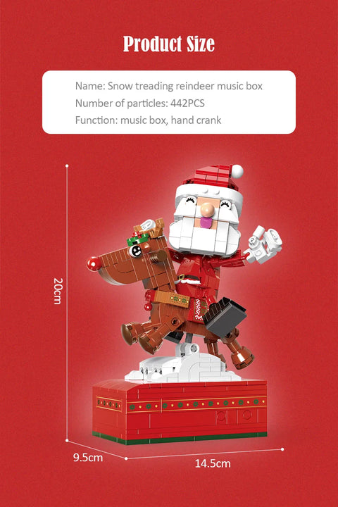 1455 Pcs City Christmas House House Building Blocks Friends Music Box Castle Train Santa Claus Tree Bricks Toys For Kids Gifts