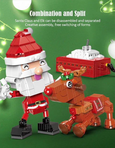 1455 Pcs City Christmas House House Building Blocks Friends Music Box Castle Train Santa Claus Tree Bricks Toys For Kids Gifts