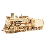 Robotime ROKR 3D Puzzle – Movable Steam Train, Car & Jeep Wooden Model Assembly Kit for Children and Adults