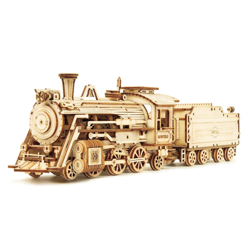 Robotime ROKR 3D Puzzle – Movable Steam Train, Car & Jeep Wooden Model Assembly Kit for Children and Adults
