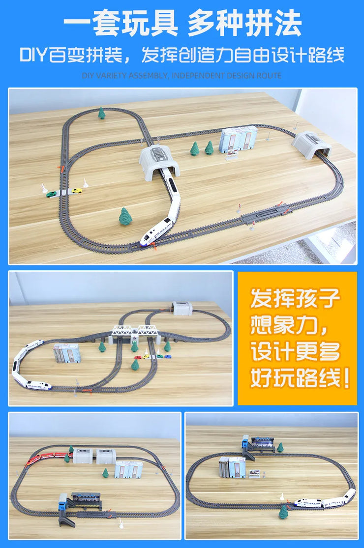 Electric High-Speed Railway Set – Harmony Train Model with DIY Tracks for Kids