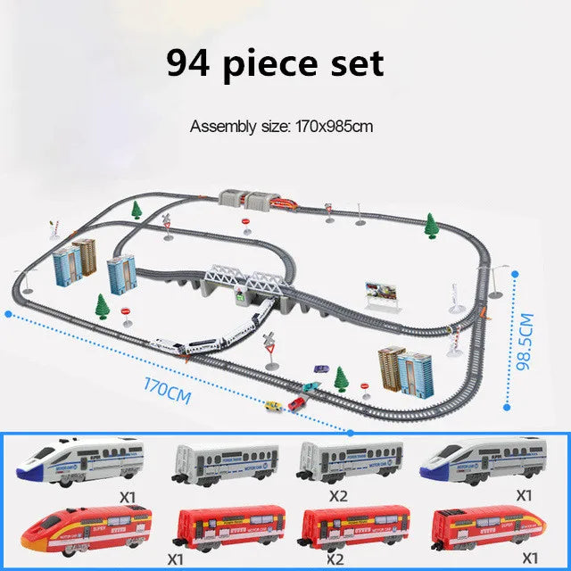 Electric High-Speed Railway Set – Harmony Train Model with DIY Tracks for Kids