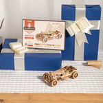 Robotime ROKR 3D Puzzle – Movable Steam Train, Car & Jeep Wooden Model Assembly Kit for Children and Adults
