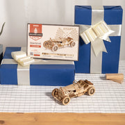 Robotime ROKR 3D Puzzle – Movable Steam Train, Car & Jeep Wooden Model Assembly Kit for Children and Adults