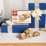 Robotime ROKR 3D Puzzle – Movable Steam Train, Car & Jeep Wooden Model Assembly Kit for Children and Adults