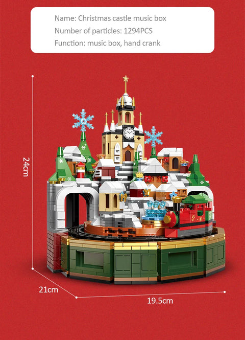 1455 Pcs City Christmas House House Building Blocks Friends Music Box Castle Train Santa Claus Tree Bricks Toys For Kids Gifts