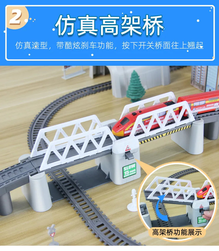 Electric High-Speed Railway Set – Harmony Train Model with DIY Tracks for Kids