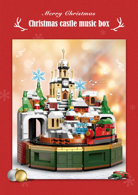 1455 Pcs City Christmas House House Building Blocks Friends Music Box Castle Train Santa Claus Tree Bricks Toys For Kids Gifts
