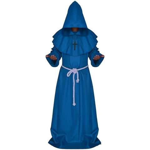 Cosplay Plague Doctor  Costume Medieval Hooded Robe Steampunk Terror Mask Hat Adult Halloween Party Role Play Size S-XL