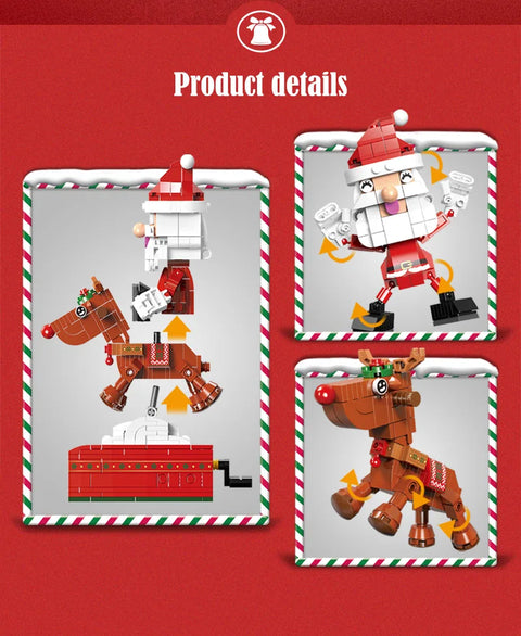 1455 Pcs City Christmas House House Building Blocks Friends Music Box Castle Train Santa Claus Tree Bricks Toys For Kids Gifts