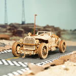 Robotime ROKR 3D Puzzle – Movable Steam Train, Car & Jeep Wooden Model Assembly Kit for Children and Adults
