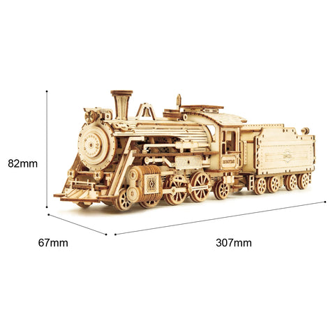 Robotime ROKR 3D Puzzle – Movable Steam Train, Car & Jeep Wooden Model Assembly Kit for Children and Adults