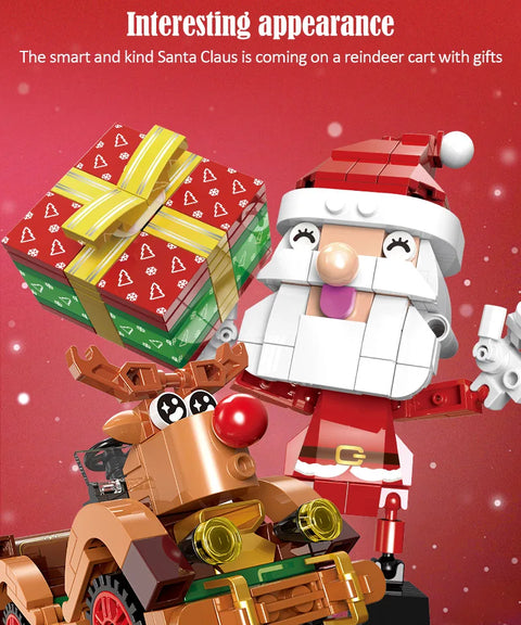 1455 Pcs City Christmas House House Building Blocks Friends Music Box Castle Train Santa Claus Tree Bricks Toys For Kids Gifts