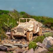 Robotime ROKR 3D Puzzle – Movable Steam Train, Car & Jeep Wooden Model Assembly Kit for Children and Adults