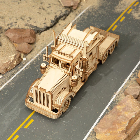 Robotime ROKR 3D Puzzle – Movable Steam Train, Car & Jeep Wooden Model Assembly Kit for Children and Adults
