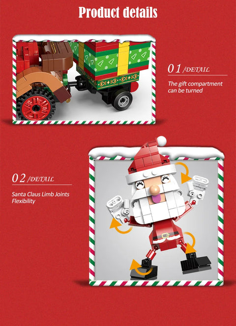 1455 Pcs City Christmas House House Building Blocks Friends Music Box Castle Train Santa Claus Tree Bricks Toys For Kids Gifts