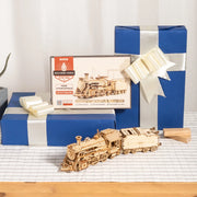 Robotime ROKR 3D Puzzle – Movable Steam Train, Car & Jeep Wooden Model Assembly Kit for Children and Adults