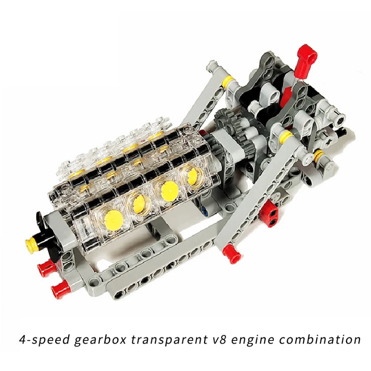 MOC DIY Electric Motor & Gearbox Kit – Technical Building Blocks for Mechanical Models