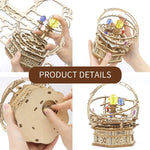 Robotime ROKR 84-Piece DIY 3D Starry Night Wooden Model – Rotatable Music Box Building Kit for Children and Adults