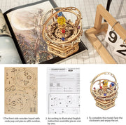 Robotime ROKR 84-Piece DIY 3D Starry Night Wooden Model – Rotatable Music Box Building Kit for Children and Adults