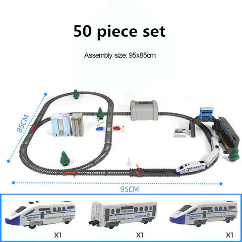 Electric High-Speed Railway Set – Harmony Train Model with DIY Tracks for Kids