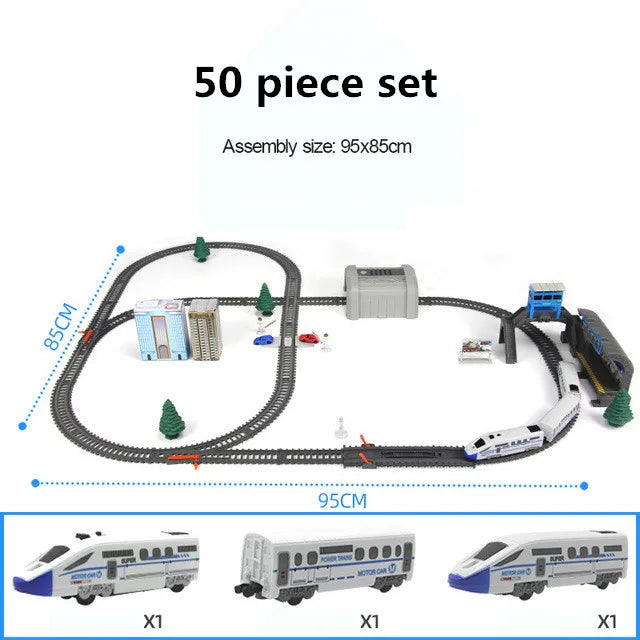Electric High-Speed Railway Set – Harmony Train Model with DIY Tracks for Kids