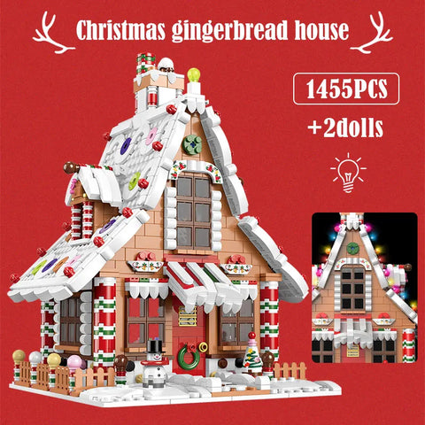 1455 Pcs City Christmas House House Building Blocks Friends Music Box Castle Train Santa Claus Tree Bricks Toys For Kids Gifts