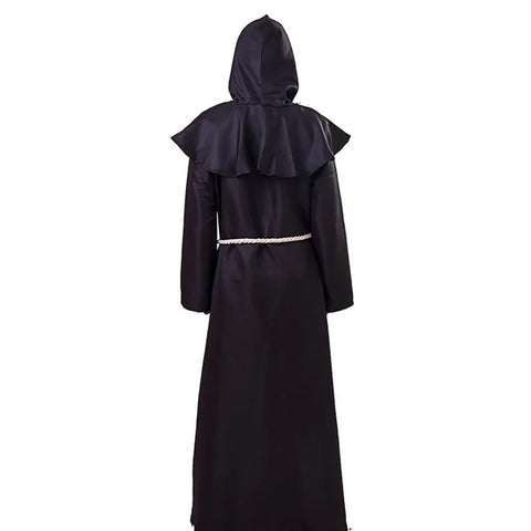 Cosplay Plague Doctor  Costume Medieval Hooded Robe Steampunk Terror Mask Hat Adult Halloween Party Role Play Size S-XL