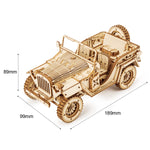 Robotime ROKR 3D Puzzle – Movable Steam Train, Car & Jeep Wooden Model Assembly Kit for Children and Adults