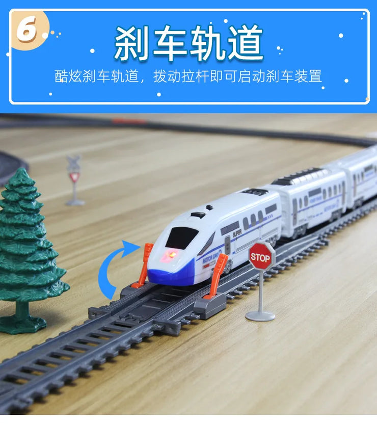 Electric High-Speed Railway Set – Harmony Train Model with DIY Tracks for Kids