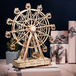 Robotime Rolife Wooden Ferris Wheel — 232-Piece Rotating Model (Ages 8+)
