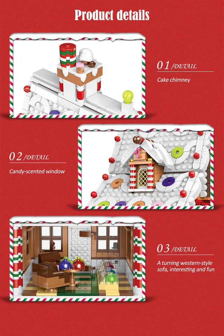 1455 Pcs City Christmas House House Building Blocks Friends Music Box Castle Train Santa Claus Tree Bricks Toys For Kids Gifts