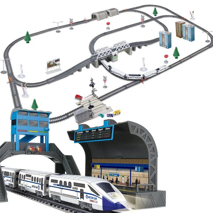 Electric High-Speed Railway Set – Harmony Train Model with DIY Tracks for Kids