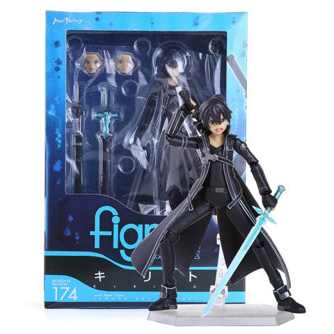 Sword Art Online Kirito Kazuto Figma 174 Asuna Figma 178 PVC Action Figure Collectible Model Toy