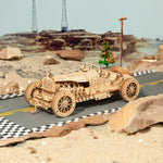 Robotime ROKR 3D Puzzle – Movable Steam Train, Car & Jeep Wooden Model Assembly Kit for Children and Adults